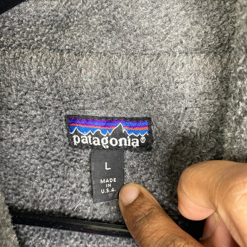 Patagonia Shelled Synchilla Jacket Mens L Blue Fleece Lined USA Style 28121 90s - Picture 6 of 13